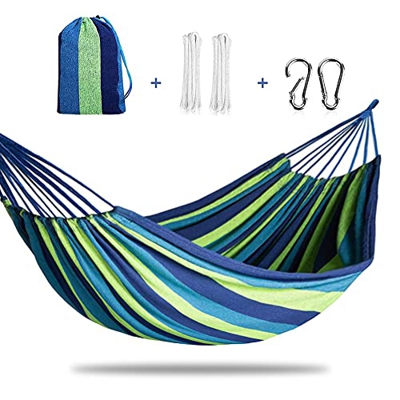 Punvot Amaca da Esterno, Amaca in Cotone da Campeggio Amaca da Interni Sedia Amaca Sospesa, Comoda Amaca Portatile Bambini e Adulti 280x150cm per Giar