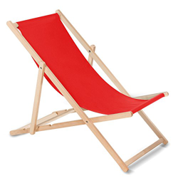 Green Blue Sdraio in Legno Pieghevole Lettino Faggio Mare Piscina Giardino Diversi Colori (Rosso) en oferta