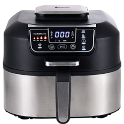 MasterPro Robot da cucina – Grill elettrico, freddo, manico, forno, friggitrice senza olio, disidratata, cucina, Air Fryer con schermo LED touch, 5,6  precio