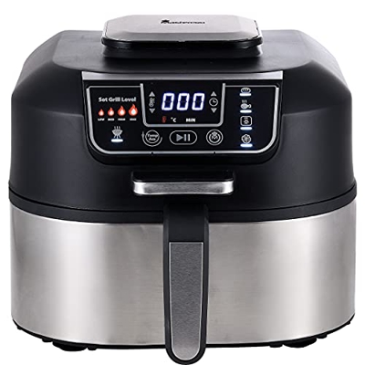 MasterPro Robot da cucina – Grill elettrico, freddo, manico, forno, friggitrice senza olio, disidratata, cucina, Air Fryer con schermo LED touch, 5,6 