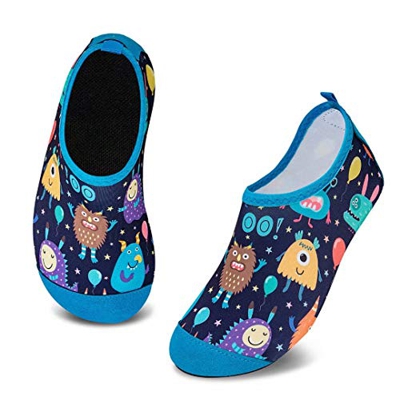 Scarpe da Bagno per Bambini Ragazze Ragazzi Asciugatura Rapida Scarpette da Surf per Piscina Spiaggia Canottaggio(Piccolo Mostro,10.5/11 UK Child,28/2