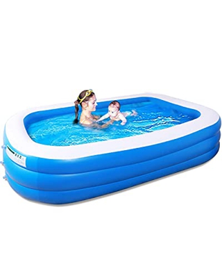 YUANYU Piscina Fuori Terra, Piscina Piscina Gonfiabile Bambini Piscine Fuori Terra Piscina Rettangolare Piscina Bambini Gonfiabile 120" X 71" X 22"