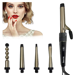 Set di ferri arricciacapelli 5 in 1, multifunzione, intercambiabili, temperatura regolabile, con ferro arricciacapelli con display LCD, rivestimento i características