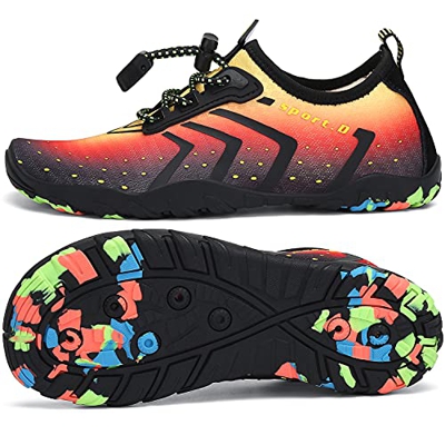 SAGUARO Scarpe da Scoglio Bambini Asciugatura Rapida Scarpette da Mare Ragazze Ragazzi Antiscivolo Traspirante Scarpette da Spiaggia Rosso 24 EU