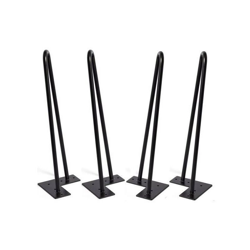 Gambe del mobile,Gambe da Tavolo,Gambe del mobile,Piedi Mobili a Forcella per Tavolino da caffè,Gambe del tavolo in metallo - Nero,Set da 4, precio