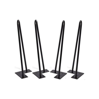 Gambe del mobile,Gambe da Tavolo,Gambe del mobile,Piedi Mobili a Forcella per Tavolino da caffè,Gambe del tavolo in metallo - Nero,Set da 4,