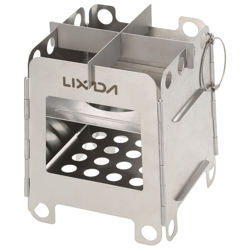 Lixada portatile in acciaio inox leggero pieghevole stufa a legna tasca stufa campeggio all'aperto zaino in spalla cucinare picnic en oferta