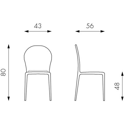 Sedia Spot set da 4 in polipropilene bianco