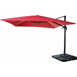 Ombrellone parasole HWC-A96 3x3m rosso girevole con base características