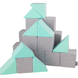KiddyMoon Blocchi Morbidi Colorati 24 Pezzi Per Bambini 14Cm, Mix:Grigio Chiaro/Menta - mix:grigio chiaro/menta en oferta