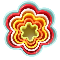 Stampo per biscotti con set di cinque/sei pezzi a forma di cartone animato di plastica alimentare multicolore,Tipo,6 pezzi di fiori di prugna en oferta