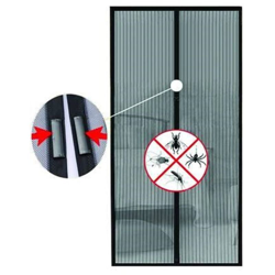 Tenda zanzariera magnetica bianca con calamite 130 x 230 cm per porta balcone en oferta