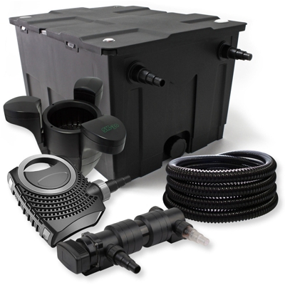 Wiltec - Set di filtri a 1 camera SunSun 60000 l 18W UVC Depuratore per stagni NEO8000 70W Pompa Tubo Skimmer