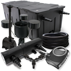 Wiltec - SunSun Set per stagni 90000l 24W depuratore per stagni NEO10000 80W pompa 25m tubo Skimmer fontana precio