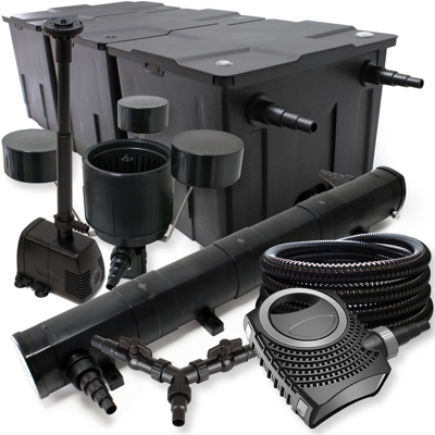 Wiltec - SunSun Set per stagni 90000l 72W depuratore per stagni NEO10000 80W pompa 25m tubo Skimmer fontana