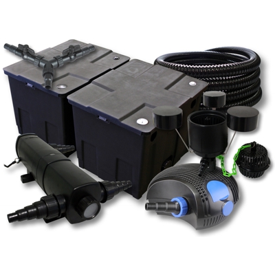 Wiltec - Set SunSun filtro per stagni a 60000l 24W Depuratore 100W ECO Pompa 25m Tubo Skimmer