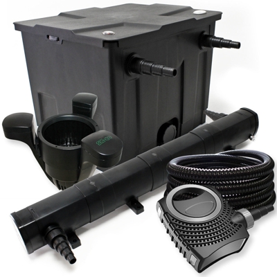 Wiltec - Il set filto bio 60000l UVC Depuratore per stagni 24W 80W Pompa 25m Tubo