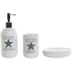 Set da Bagno DKD Home Decor Bianco Grigio ABS Mat Dolomite (3 pcs) precio