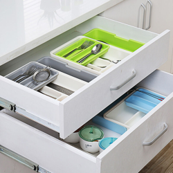 Cassetto Posate Organizer Forchetta Bacchette Cucchiaio Allungabile Regolabile Smontato Multiuso Cucina Sala da pranzo Camera da letto Rack di precio