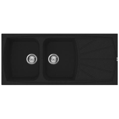 Serie Zen 500 Lavello da incasso 2 Vasche con Gocciolatoio Dimensioni 116 x 50 cm Colore Antracite