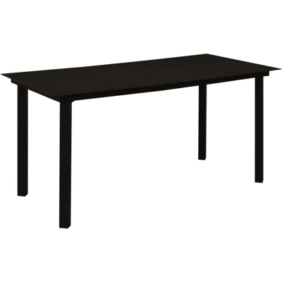 YOUTHUP Tavolo da Giardino Nero 150x80x74 cm in Acciaio e Vetro - Nero