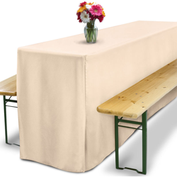 Tovaglia copritavolo Comfort L - fodera extralunga per tavoli da birreria sagra picnic eventi Ecru, 220x75x50 cm - Beautissu en oferta