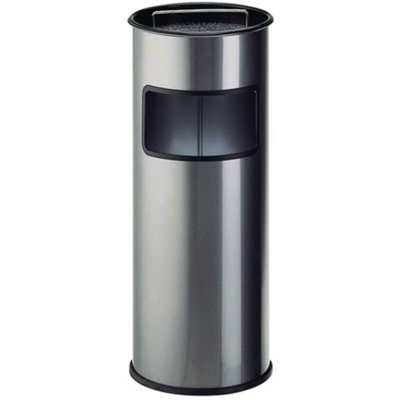 Posacenere combinato Ø320xH730mm new silver lame tonde in acciaio WESCO