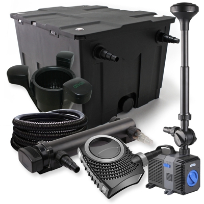 Wiltec - SunSun Set per stagni 60000l 36W UV depuratore per stagni 80W ECO pompa tubo fontana Skimmer