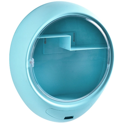Organizzatore cosmetico senza perforazione con coperchio impermeabile Vetrine cosmetiche a parete di grande capacita Scatola portaoggetti adesiva per