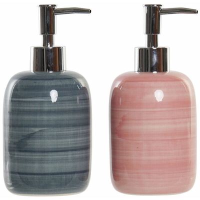 Dosatore Azzurro Rosa PVC Gres (2 pcs) (8 x 8 x 16 cm) - Dkd Home Decor