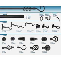 Generico - Pomolo boccia fiore in ferro nero nuvole Ø 20 mm características