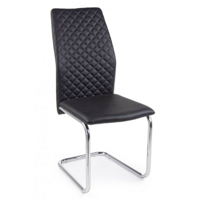 Sedia da pranzo in ecopelle Nera LOUISE 43x60x h98 cm