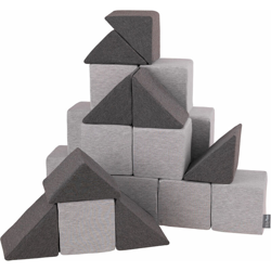 KiddyMoon Blocchi Morbidi Colorati 24 Pezzi Per Bambini 14Cm, Mix:Grigio Chiaro/Grigio Scuro - mix:grigio chiaro/grigio scuro características