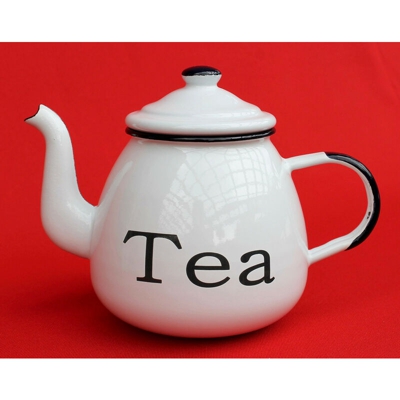 Brick da tee 582AB smaltato 14cm Brick acqua 850 ml. Brick Brick da caffè Smalti Nostalgie (Bianco TEA)