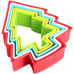 Stampo per biscotti con set di cinque/sei pezzi a forma di cartone animato di plastica alimentare multicolore,Tipo,albero di Natale 5 pezzi en oferta