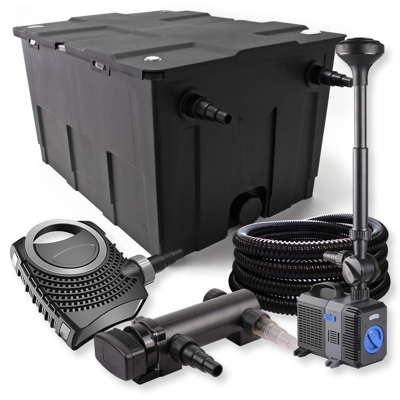 Wiltec - Set filtro a una camera SunSun 60.000 l Depuratore per stagni UVC 18W Pompa NEO8000 70W Tubo Fontana