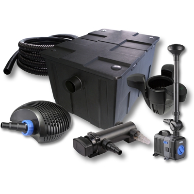 Set filtro 1 camera SunSun 60.000 l Depuratore per stagni UVC 18W Pompa NEO8000 70W Fontana Skimmer