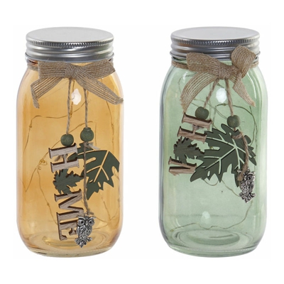 Bottiglia LED Vetro Tropicale (2 pcs) (10 x 9 x 18 cm) - Dkd Home Decor