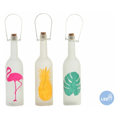 Bottiglia LED Vetro Tropicale (3 pcs) (7.5 x 7.5 x 29 cm) - Dkd Home Decor