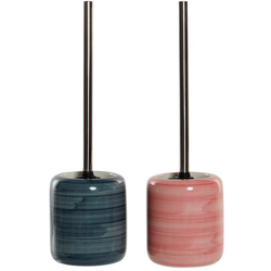 Scopino per il Bagno Azzurro Rosa Acciaio Gres (2 pcs) (11.5 x 11.5 x 39.5 cm) - Dkd Home Decor precio