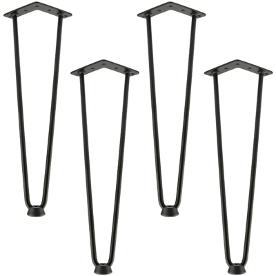 Gambe del mobile,Gambe da Tavolo, Gambe del mobile,Piedi Mobili a Forcella per Tavolino da caffè,Gambe del tavolo in metallo - Nero,Set da 4,