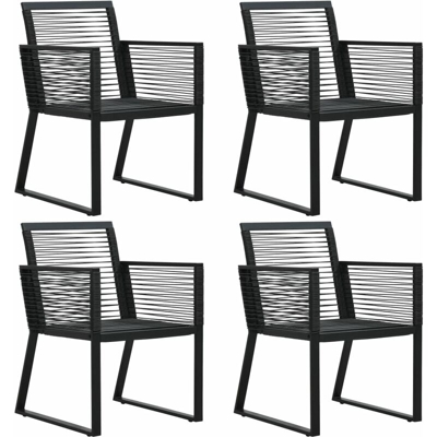 YOUTHUP Sedie da Giardino 4 pz in Corda in Rattan Nero - Nero