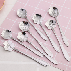 Fiore Cucchiaio Set Mini 410 in acciaio inox posate dessert torta di miele Cucchiaio creativo per te e caffe Ice- crema di frutta Cucchiaio en oferta