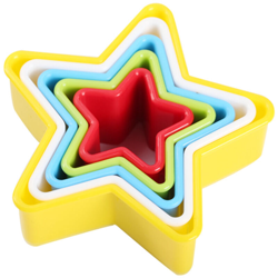 Stampo per biscotti con set di cinque/sei pezzi a forma di cartone animato di plastica alimentare multicolore,Tipo,stella a cinque punte 5 pezzi precio