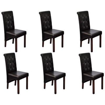 6 Pz Sedie Per Sala Da Pranzo Marroni