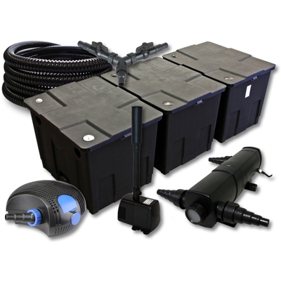 Wiltec - Set SunSun per filtro per stagni fino a 90.000l 36W Depuratore 100W Pompa 25m Tubo Fontana