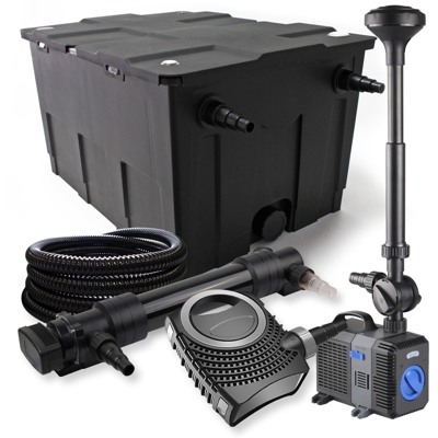 Wiltec - Set di filtri a 1 camera SunSun 60000 l 36W UVC Depuratore per stagni NEO8000 70W Pompa Tubo Fontana