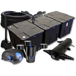 Wiltec - Set SunSun per filtro per stagni fino a 90.000l 24W Depuratore 100W Pompa 25m Tubo Skimmer Fontana precio