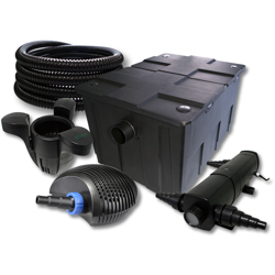 Wiltec - SunSun Set per il filtro 60000l 24W Depuratore per stagni 40W Pompa 25m Tubo Skimmer SK30 en oferta