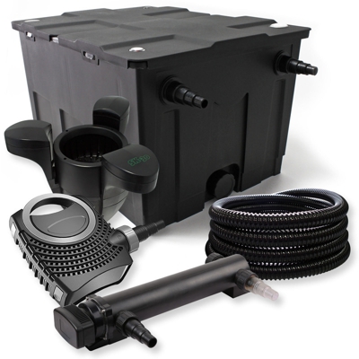 Set di filtri a 1 camera SunSun 60000 l 24W UVC Depuratore per stagni NEO8000 70W Pompa Tubo Skimmer